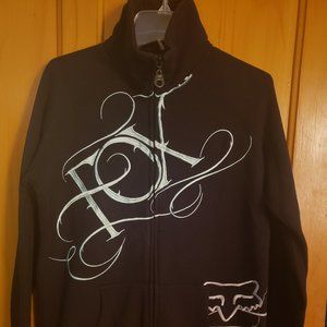 Fox Racing Sweatshirt Jacket Fox Head Black Medium